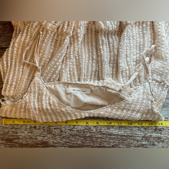 Mustard Seed Women's Cream Knit Dress Coverup Boho Size S Cream - Picture 5 of 6